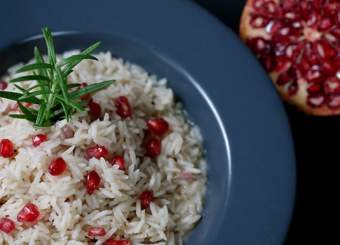 Risotto with saffron and pomegranate